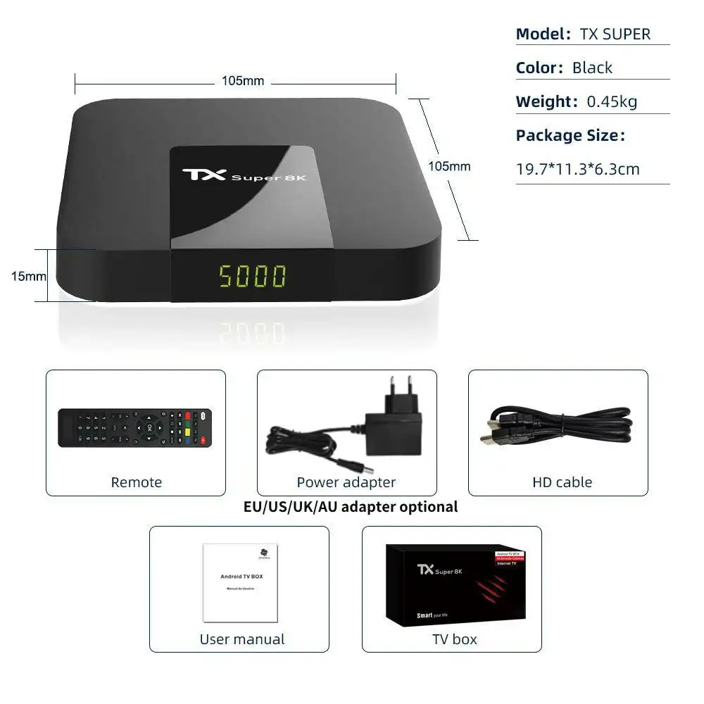 TX Super 8K TV Android Set-Top Box - 4K Streaming Power